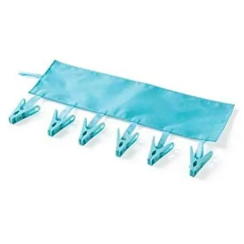 Multifunctional Portable Cloth Hanger Drying Rack Foldable Bathroom Rack Travel Clothespin 6 Clip Hanger Towel Socks Hanger Clip,Sky Blue