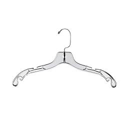 SSWBasics Dress Hangers - Clear Plastic - 17 inch - Case of 20