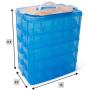 LifeSmart USA Stackable Storage Container Blue 50 Adjustable Compartments Compatible with Lego Dimensions Shopkins Littlest Pet Shop Arts and Crafts and More (Standard 5 Tier)