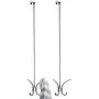mDesign Modern Metal Long, Easy Reach Over-The-Door 4 Prong Hanging Storage Organizer Hook to Hang Jackets, Coats, Robes, Clothing, Hats, Scarves, Purses, Leashes, Towels, 24" Tall, 2 Pack - Chrome