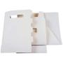 Portable File Folder Organizer, Magazine & Book Storage Boxes with Side Handles, Ivory White