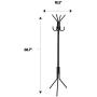 Type A Black Coat Rack | Clothing Hanger with 8 Hooks, Easy Assembly | Perfect for Your Hallway, Entryway or Foyer to Hang Your Clothes & Accessories | Black, 8-Hooks