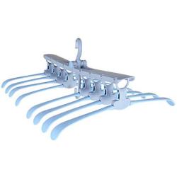 EvaroFly Portable Multi-Functional Magic Folding Hanger, Anti-skidding Rotatable Storage Clothes Hanger, Household Travel Camping -Blue 42x52.5x22.5cm