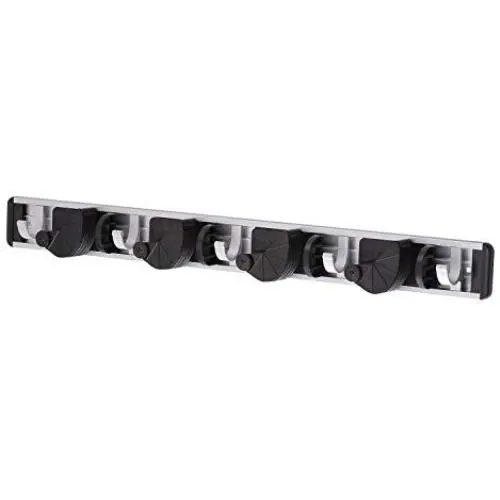 Togu Mop and Broom Holder Wall Mounted 4 Position Storage Rack with 5 Aluminum Hooks Holds up to 9 Tools Utility Weatherproof Holder for Garage Storage Systems Broom Organizer,Black Togu Mop and Broom Holder Wall Mounted 4 Position Storage Rack with 5 Aluminum Hooks Holds up to 9 Tools Utility Weatherproof Holder for Garage Storage Systems Broom Organizer,Black