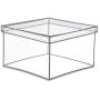 Design Ideas Lookers Box, 8.3" x 8.3" x 5" Soft Vinyl Storage Bin with Lid, Clear PVC Plastic with Metal Wire Frame (Extra Large)