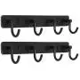 WEBI Wall Mounted Coat Rack,4 Coat Hooks for Hanging,Coat Hanger Wall Mount,Hook Rack for Jacket,Backpack,Clothes,Black,2 Packs