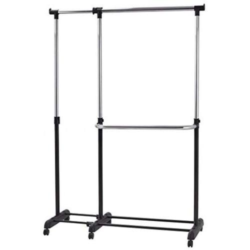 Extendable Storage LaundryCloset Stick Hanger Rolling Clothes Holder Rack Adjustable Drying