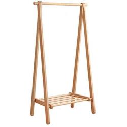 JING-ma Solid Wood Hanger Floor Bedroom, Coat Rack Simple Modern Hanger Simple Multifunctional Clothes Rack Home (Color : Wood Color, Size : 80cm)