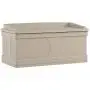 Suncast 99-Gallon Large Deck Boxes - Lightweight Resin Indoor/Outdoor Storage Container and Seat for Patio Cushions and Gardening Tools - Store Items on Patio, Garage, Yard - Taupe