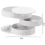 Maxbei Jewelry Organizer Case 360 Degree Round Rotating Jewelry Storage Boxes Necklace Bracelet Ring Earring Display Tray Holder (White)
