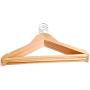 CHAONAO Natural Wood Hangers, Solid Wood Suit Clothes Hangers with Non Slip Pants Bar for Coat Camisole, Jacket, Pant, Dress Clothes Hangers,20pcs,Male