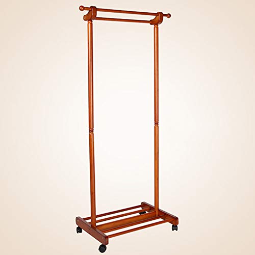 Simple Hanger Solid Wood Coat Rack Clothes Rack Hanger, Honey Color, Brown, 60cm45cm155cm Haiming (Color : Honey Color)