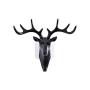 1PCS Creative Deer Head Traceless Wall Hook Decorative Animal Head Wall Mount Hanger Resin Crafts for Key Bag Hat Black Practical and Useful