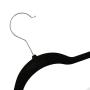 Basic-center 100PCS New Home Indoor Bedroom Wardrobe Shop Non Slip Velvet Clothes Suit/Shirt/Pants Hangers Space Saving Black Compact Durable Long Lasting Portable