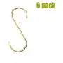 Fwaytech S Shaped Hooks Copper 6 PACK Gold Brass S Hooks Hanger for Jewelry,Pots Pans Rack,Coffee Mugs,Spoons Utensils,Clothes,Jeans,Cups,Bags,Bird Feeders and Plants (H-C6) Fwaytech S Shaped Hooks Copper 6 PACK Gold Brass S Hooks Hanger for Jewelry,Pots Pans Rack,Coffee Mugs,Spoons Utensils,Clothes,Jeans,Cups,Bags,Bird Feeders and Plants (H-C6)