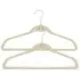 10 Pack Plastic Flocking Clothes Hangers with Hooks Space Saving Notched Hangers Plastic Clothing Hangers with Notches for Bedroom Closet, Ideal for Coat Jacket Sweater Shirt (Beige)