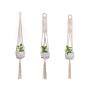 Flosky 3pcs/Set Macrame Plant Hanger Indoor Outdoor Hanging Basket Flower Pots Rope Net