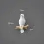 JDSHSO Wall Mounted Home Living Room Decor Hanger Resin Bird Statue Key Holder Coat Clothes Towel Hooks Racks Animal Sculpture (White,A Bird)