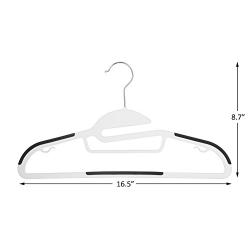 Finnhomy Heavy Duty 50 Pack Plastic Hangers, Durable Clothes Hangers with Non-Slip Pads, Space Saving Easy Slide Organizer for Bedroom Closet, Great for Shirts, Pants,White