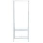 Sdoveb Garment Rack Floor Coat Rack with 2 Tier Shoes Stand Multifunctional Clothes Hanger Home Bedroom Wardrobe Coat Storage Rack (White)