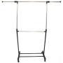 KepooMan Garment Rack Portable Collapsible Clothes Hanging Rack Rolling Garment Hanger Adjustable Hanger Rail Clothing Rack Shelf with Lockable Wheels -Silver