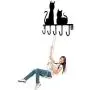 Valensha Towel Rack, Hand Towel Ring Towel Bar Holder Cat Design Metal Wall Mounted Hooks Hat Coat Clothes Storage Door Hanger Decor Black