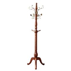 XIAOLONG Retro Clothes Rack Elegant Hat Coat Rack Coat Stand Classic Wooden Clothes Tree Modern Floor Hanger Living Room Office Bedroom (Color : Walnut Color)