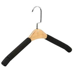 Flat Hook Solid Wood Sponge Non-Slip Hanger Home No Trace Clothes Hanging Pants Clip Clothing Store Hangers 10 Pack FANJIANI (Color : Black, Size : Women)