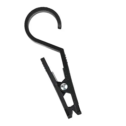 Zelta Dual-ended Laundry Hooks Clothes Pins Hanging Clips Plastic Hanger, Pack of 10 (Black)