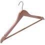 High-tech type 10 Pieces Solid and Rotating Metal Hook Wooden Hangers with Notches Non Slip Metal Hook for Clothes