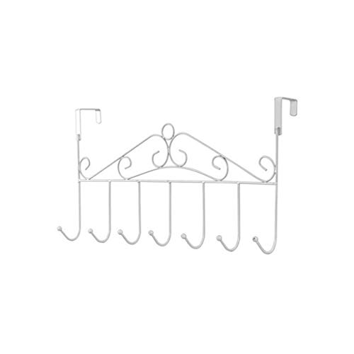 Household Iron Art Seamless S-Type Door Rear Hook 7 Hook Door Rear Hook, Over Door Bathroom Hanger Coat Clothes Hat Bag Towel Hanging Rack Holder