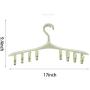 Yuqianjin 5-Pack Hangers, 16.9 Inch, with Adjustable Clips, Non-Slip, Space Saving Clothes Hangers, for Pants, Panties, Underwear, Clothes (Color : Green)