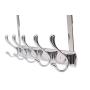 CHICHIC Over The Door/Wall Mounted Coat Rack 5 Hooks Organizer Rack Hook Hanger Heavy Duty Stainless Steel Metal Hook Rail for Coats Hats Towel Robes Purse Jacket, Mudroom Bathroom Entryway Bedroom