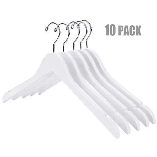 Nature Smile High Grade Lotus Wooden Shirt Dress Hangers, 10 Pack - Solid White Wood Bridal Wedding Dress Hangers, Coat Jacket Clothes Hangers, With Extra Smooth Finish, 360 Degree Swivel Hook(White) Nature Smile High Grade Lotus Wooden Shirt Dress Hangers, 10 Pack - Solid White Wood Bridal Wedding Dress Hangers, Coat Jacket Clothes Hangers, With Extra Smooth Finish, 360 Degree Swivel Hook(White)