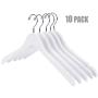 Nature Smile High Grade Lotus Wooden Shirt Dress Hangers, 10 Pack - Solid White Wood Bridal Wedding Dress Hangers, Coat Jacket Clothes Hangers, With Extra Smooth Finish, 360 Degree Swivel Hook（White）