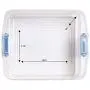 Homz Plastic Storage, Modular Stackable Storage Bins with Blue Latching Handles, 15.5 Quart, Clear, 4-Pack
