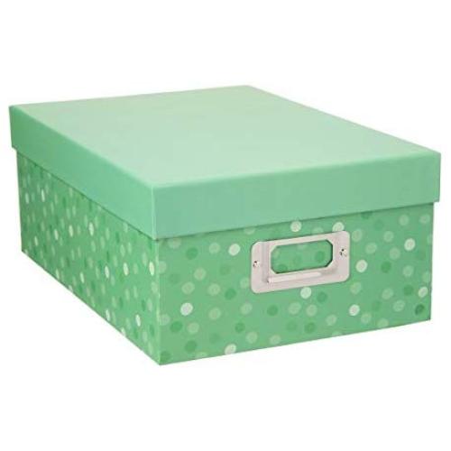 Darice Decorative Photo Storage Box: Green Dots