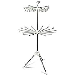 Folding Transportable Laundry Stand Drying Rack 2 Tier Tripod Clothes Hanger D