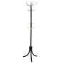 ????LUORATA Floor Standing Sturdy Metal Coat Rack Stand Entryway Hall Tree Wooden Coat Rack Hanger for Coat Jacke Hat Clothes Purse Scarves Umbrella (17.7 x 17.7 x 70.1 inches, Raisi Black Hooks)