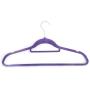 10pcs 45 * 0.5 * 24.5 Plastic Clothes Hangers Porable Purple Flocking with Rail