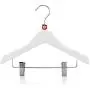 HANGERWORLD 18 White 11.8inch Kids Wooden Clip Coat Clothes Hangers with Mixed Colored Animal Head Design HANGERWORLD 18 White 11.8inch Kids Wooden Clip Coat Clothes Hangers with Mixed Colored Animal Head Design
