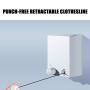 KCPer Retractable Clothesline, Slip-resistant Balcony Clothing Rope Laundry Rack Clothes Hanger, Wall Mounted Indoor Outdoor Clothes Dryer with 4.2m Steel Clothesline Rope (Black)