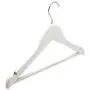 Harbour Housewares Childrens Kids Wooden Clothes Coat Hanger Hangers - White - Set of 10
