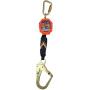 Malta Dynamics Lightweight Pygmy Hog Webbed Self-Retracting Lifeline with Rebar Hook, 11 Foot Lifeline, Includes Carabiner, OSHA and ANSI Compliant