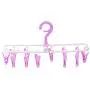 BLagenertJ Folding Drying Rack Underwear Socks Plastic Windproof Non-Slip Clothes Hanger with 12 Clips Purple BLagenertJ Folding Drying Rack Underwear Socks Plastic Windproof Non-Slip Clothes Hanger with 12 Clips Purple