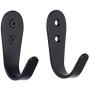 Wall Hooks Heavy Duty 8 piezas, ganchos para colgar en la pared, Hooks for Hanging 、Black Hooks、Coat Rack Wall Hook (Black Thick Bent Hook 8)