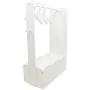 MMP Living Dress up Center with Full Length Mirror, knob and 3 Hangers - White, 3 feet Tall