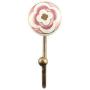 Indianshelf Handmade 1 Artistic Vintage Pink Ceramic Floral Clothes Hooks Hangers/Wall Hooks for Kids