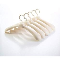 HNIWDJ 5 Packs Clothes Hangers Household Hangers Wide Shoulder Plastic Non-Slip Clothes Shelf Hooks Drying Rack Hangers (Color : Beige)