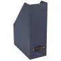 Bigso Estelle Canvas Fiberboard Upright Magazine Storage Box, 12.6 x 4.5 x 9.8 in, Blue